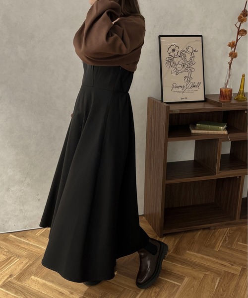 apres jour clair（アプレジュールクレア）の「【apres jour clair】2WAYフレアキャミワンピース【ZOZOTOWN限定アイテム】（ワンピース・レディース・ダークブラウン/ブラック/ベージュ・X-LARGE/フリー）」の7枚目の写真