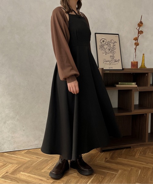 apres jour clair（アプレジュールクレア）の「【apres jour clair】2WAYフレアキャミワンピース【ZOZOTOWN限定アイテム】（ワンピース・レディース・ダークブラウン/ブラック/ベージュ・X-LARGE/フリー）」の8枚目の写真