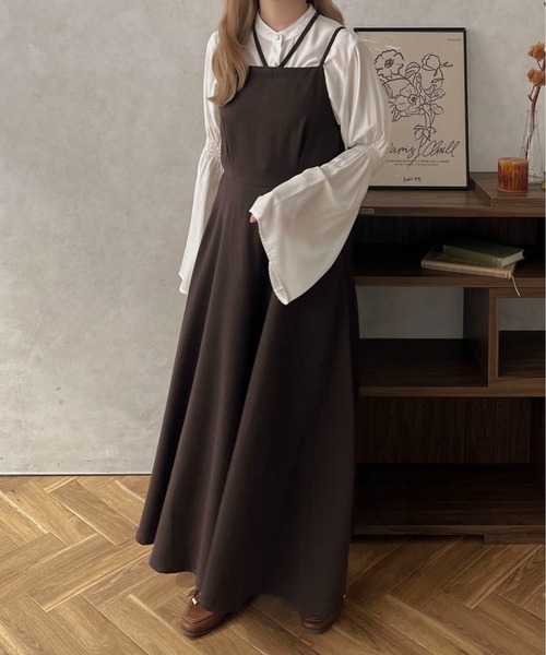 apres jour clair（アプレジュールクレア）の「【apres jour clair】2WAYフレアキャミワンピース【ZOZOTOWN限定アイテム】（ワンピース・レディース・ダークブラウン/ブラック/ベージュ・X-LARGE/フリー）」の10枚目の写真