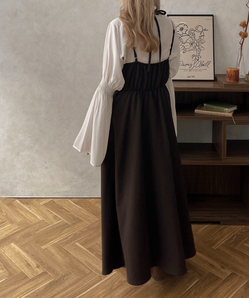 apres jour clair（アプレジュールクレア）の「【apres jour clair】2WAYフレアキャミワンピース【ZOZOTOWN限定アイテム】（ワンピース・レディース・ダークブラウン/ブラック/ベージュ・X-LARGE/フリー）」の12枚目の写真