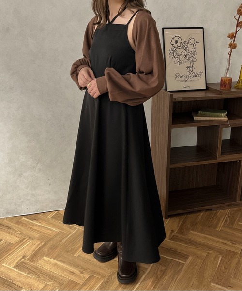 apres jour clair（アプレジュールクレア）の「【apres jour clair】2WAYフレアキャミワンピース【ZOZOTOWN限定アイテム】（ワンピース・レディース・ダークブラウン/ブラック/ベージュ・X-LARGE/フリー）」の21枚目の写真