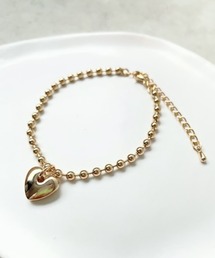 ゴールド ハート型チャーム ブレスレット スター ムーン ハート チャーム ブレスレット K18イエロー