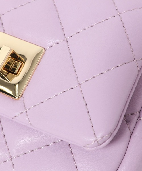 GLOBAL WORK(グローバルワーク)の「キルティングチェーンミニBAG/172562(ショルダーバッグ・キッズ・パープル/ブラック/ホワイト系8・ONE SIZE)」の5枚目の写真