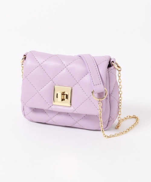 GLOBAL WORK(グローバルワーク)の「キルティングチェーンミニBAG/172562(ショルダーバッグ・キッズ・パープル/ブラック/ホワイト系8・ONE SIZE)」の15枚目の写真