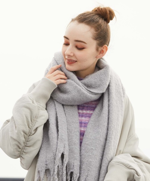 archives（アルシーヴ）の「無地ストール（ストール/ショール・レディース・モカ/アイボリー/オレンジ/ピンク/グレー/グリーン・FREE）」の3枚目の写真