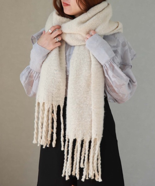 archives（アルシーヴ）の「無地ストール（ストール/ショール・レディース・モカ/アイボリー/オレンジ/ピンク/グレー/グリーン・FREE）」の10枚目の写真