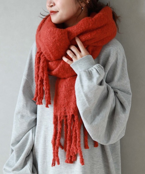 archives（アルシーヴ）の「無地ストール（ストール/ショール・レディース・モカ/アイボリー/オレンジ/ピンク/グレー/グリーン・FREE）」の7枚目の写真