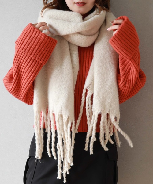 archives（アルシーヴ）の「無地ストール（ストール/ショール・レディース・モカ/アイボリー/オレンジ/ピンク/グレー/グリーン・FREE）」の15枚目の写真