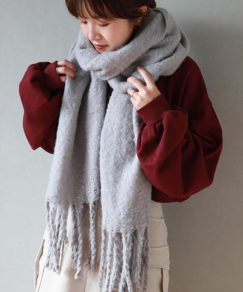 archives（アルシーヴ）の「無地ストール（ストール/ショール・レディース・モカ/アイボリー/オレンジ/ピンク/グレー/グリーン・FREE）」の8枚目の写真