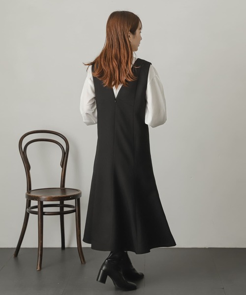 SENSE OF PLACE by URBAN RESEARCH（センスオブプレイスバイアーバンリサーチ）の「ウールライクマーメイドジャンパースカート（ジャンパースカート・レディース・ブラック/ブラウン系その他/アイボリー/ブラウン・ONE/S）」の10枚目の写真
