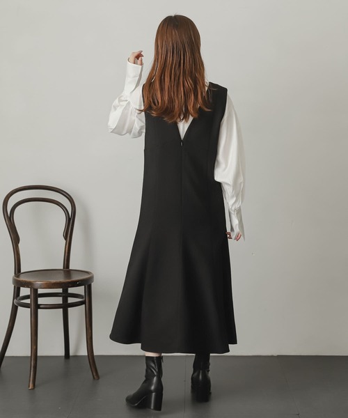 SENSE OF PLACE by URBAN RESEARCH（センスオブプレイスバイアーバンリサーチ）の「ウールライクマーメイドジャンパースカート（ジャンパースカート・レディース・ブラック/ブラウン系その他/アイボリー/ブラウン・ONE/S）」の11枚目の写真
