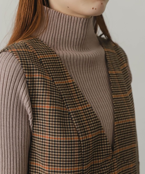 SENSE OF PLACE by URBAN RESEARCH（センスオブプレイスバイアーバンリサーチ）の「ウールライクマーメイドジャンパースカート（ジャンパースカート・レディース・ブラック/ブラウン系その他/アイボリー/ブラウン・ONE/S）」の12枚目の写真