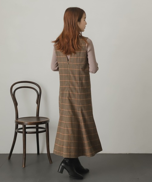 SENSE OF PLACE by URBAN RESEARCH（センスオブプレイスバイアーバンリサーチ）の「ウールライクマーメイドジャンパースカート（ジャンパースカート・レディース・ブラック/ブラウン系その他/アイボリー/ブラウン・ONE/S）」の13枚目の写真