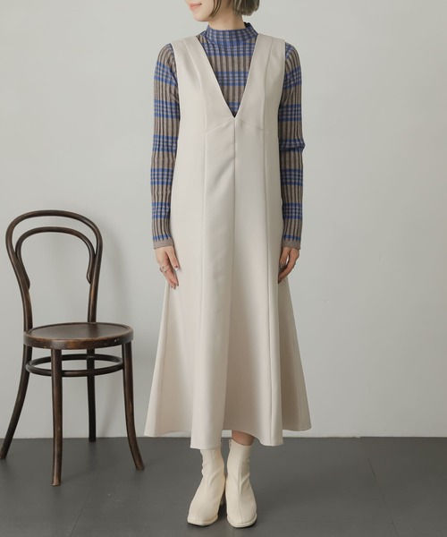 SENSE OF PLACE by URBAN RESEARCH（センスオブプレイスバイアーバンリサーチ）の「ウールライクマーメイドジャンパースカート（ジャンパースカート・レディース・ブラック/ブラウン系その他/アイボリー/ブラウン・ONE/S）」の16枚目の写真