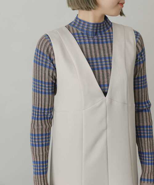 SENSE OF PLACE by URBAN RESEARCH（センスオブプレイスバイアーバンリサーチ）の「ウールライクマーメイドジャンパースカート（ジャンパースカート・レディース・ブラック/ブラウン系その他/アイボリー/ブラウン・ONE/S）」の19枚目の写真