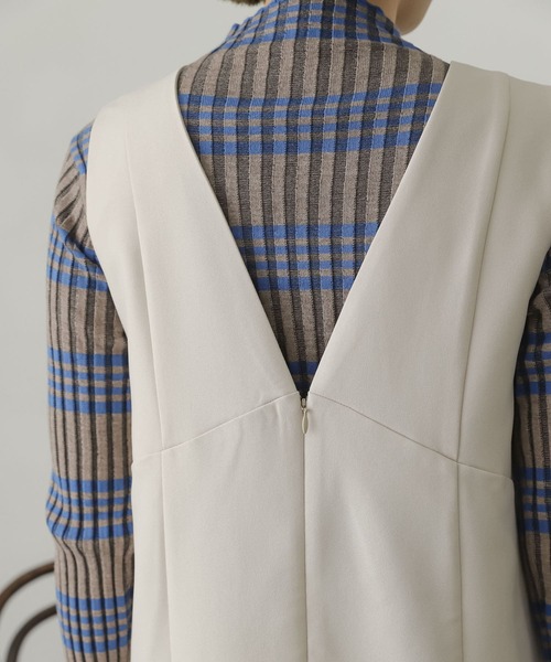 SENSE OF PLACE by URBAN RESEARCH（センスオブプレイスバイアーバンリサーチ）の「ウールライクマーメイドジャンパースカート（ジャンパースカート・レディース・ブラック/ブラウン系その他/アイボリー/ブラウン・ONE/S）」の21枚目の写真