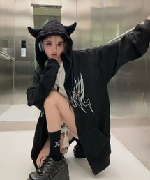 NOVESSEL【ノベセル】デビルフーディジップアップパーカー NOVESSEL（ノベセル）の「A'GEM/9 × .kom『NOVESSEL/ノベセル