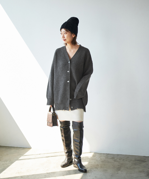 les Tendre alan zip UP ニットのコーディネートスナップ（erina