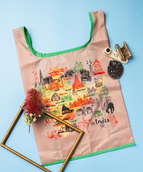 salle de bal(サルデバル)の「CHIZUTABI / チズタビ トートバッグ CHIZUTABI TOTE KBI(トートバッグ・レディース・オレンジ/ブラウン/ターコイズブルー/ブルー/ダークオレンジ/アイボリー/ピンク系1/ブラック/グレー/サックスブルー/グリーン/カーキ/パープル/ピンク・FREE)」の6枚目の写真