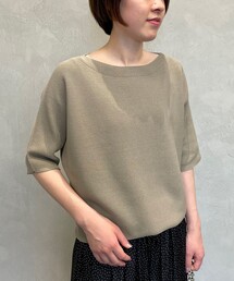 【洗える】コットンストレッチホールガーメント プルオーバー ニット