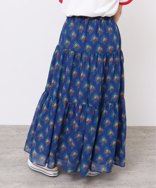 Dot&Stripes CHILD WOMAN(ドットアンドストライプス チャイルドウーマン)の「フラワーブーケプリントティアードスカート(スカート・レディース・ブルー・FREE)」の14枚目の写真