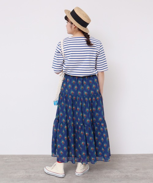 Dot&Stripes CHILD WOMAN(ドットアンドストライプス チャイルドウーマン)の「フラワーブーケプリントティアードスカート(スカート・レディース・ブルー・FREE)」の17枚目の写真