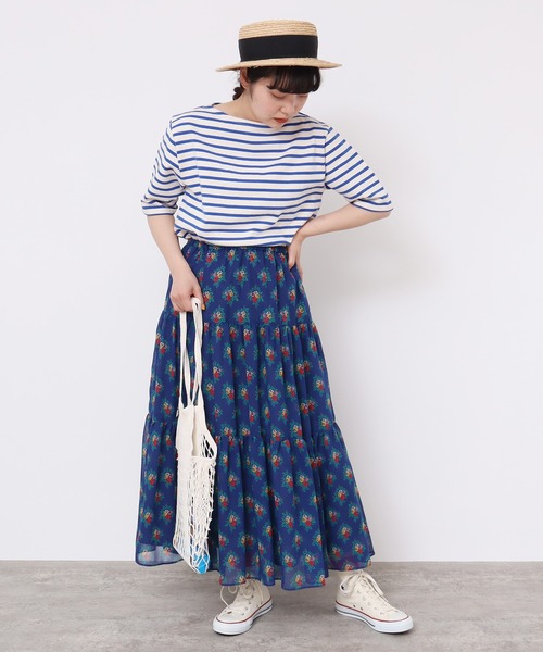 Dot&Stripes CHILD WOMAN(ドットアンドストライプス チャイルドウーマン)の「フラワーブーケプリントティアードスカート(スカート・レディース・ブルー・FREE)」の19枚目の写真