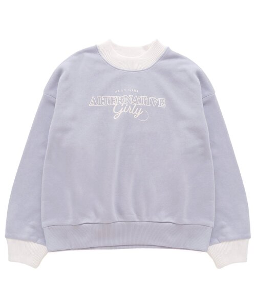 algy(アルジー)の「プチハイレイヤード風トレーナー(スウェット・キッズ・チャコール/ラベンダー/アイボリー・XXX-SMALL/XX-SMALL/X-SMALL/SMALL/MEDIUM)」の3枚目の写真