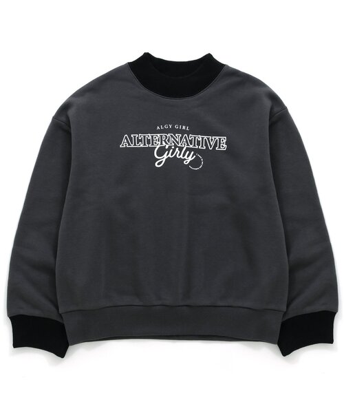 algy(アルジー)の「プチハイレイヤード風トレーナー(スウェット・キッズ・チャコール/ラベンダー/アイボリー・XXX-SMALL/XX-SMALL/X-SMALL/SMALL/MEDIUM)」の1枚目の写真