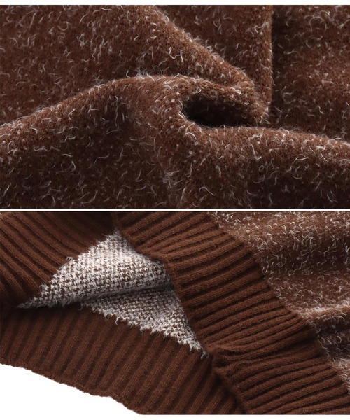 Settimissimo（セッティミッシモ）の「クルーネックドロップショルダーシャギーニット（ニット/セーター・レディース・ブラック/ブラウン・FREE）」の12枚目の写真