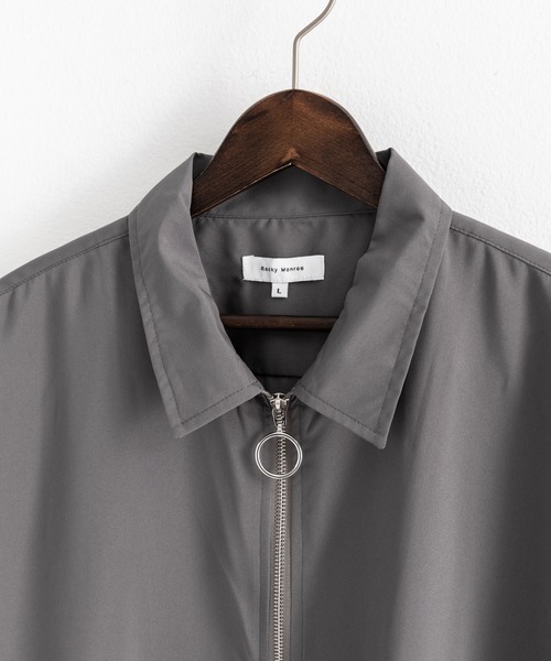 Rocky Monroe(ロッキーモンロー)の「【 セットアップ】ビッグシルエット ジャケット&タックワイド テーパードパンツ(ノーカラー/ジップブルゾン)(セットアップ・メンズ・ネイビー/ブラック系/グレー系1/ブラウン系/ブラック/オフホワイト/ホワイト系/グレー/ネイビー系/ブラウン/グレー系/チャコール・L/M/XL)」の19枚目の写真