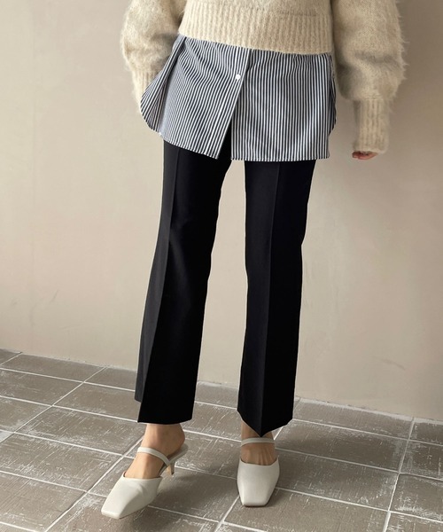 LOWRYS FARM（ローリーズファーム）の「スタイルUPストレッチフレアパンツ　184489（その他パンツ・レディース・イエロー/ブラック/グリーン/アイボリー・SMALL/MEDIUM/LARGE）」の3枚目の写真