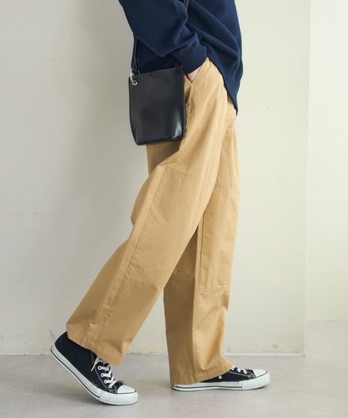 DISCOAT（ディスコート）の「ダブルニーワイドテーパードパンツ（チノパンツ・メンズ・ブラック/ベージュ・MEDIUM/LARGE）」の6枚目の写真