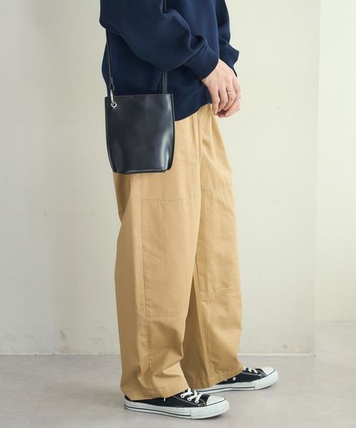 DISCOAT（ディスコート）の「ダブルニーワイドテーパードパンツ（チノパンツ・メンズ・ブラック/ベージュ・MEDIUM/LARGE）」の9枚目の写真