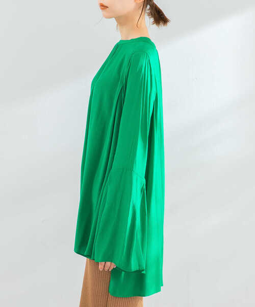 URBAN RESEARCH ROSSO（アーバンリサーチロッソ）の「フレアスリーブギャザーチュニックブラウス（シャツ/ブラウス・レディース・グリーン/ホワイト・FREE）」の10枚目の写真