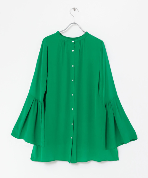 URBAN RESEARCH ROSSO（アーバンリサーチロッソ）の「フレアスリーブギャザーチュニックブラウス（シャツ/ブラウス・レディース・グリーン/ホワイト・FREE）」の19枚目の写真