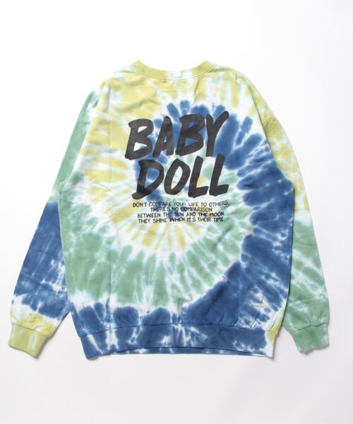 BABYDOLL(ベビードール)の「親子お揃い タイダイ トレーナー 7934A(スウェット・レディース・グリーン/オレンジ・M/S/XL/L)」の3枚目の写真