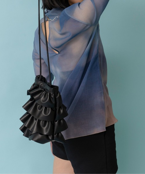 Casselini（キャセリーニ）の「Casselini(キャセリーニ)フリルショルダー（ショルダーバッグ・レディース・シルバー/ブラック/アイボリー/イエロー/カーキ・FREE）」の18枚目の写真