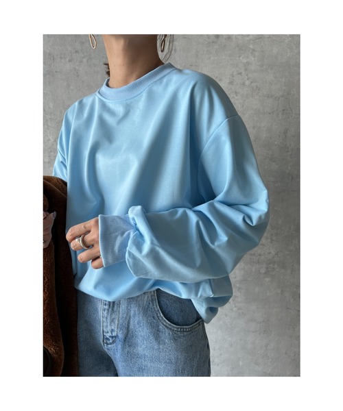 owndaily(オンデイリー)の「ゆるロングTシャツ(Tシャツ/カットソー・レディース・クリアイエロー/ブルー/ブラック/ホワイト・FREE)」の19枚目の写真