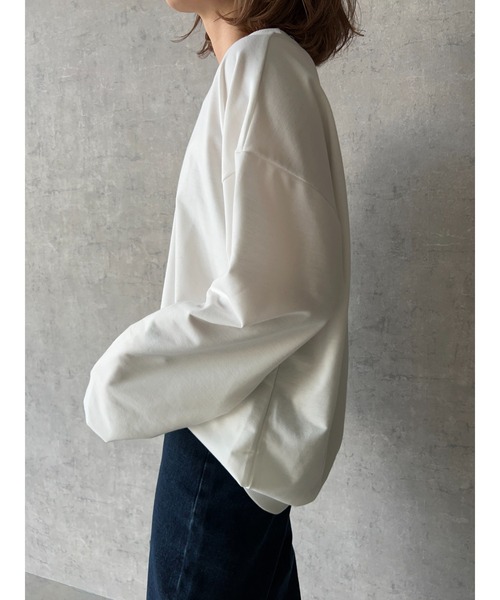 owndaily(オンデイリー)の「ゆるロングTシャツ(Tシャツ/カットソー・レディース・クリアイエロー/ブルー/ブラック/ホワイト・FREE)」の18枚目の写真