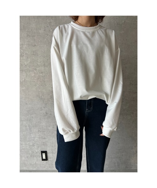 owndaily(オンデイリー)の「ゆるロングTシャツ(Tシャツ/カットソー・レディース・クリアイエロー/ブルー/ブラック/ホワイト・FREE)」の6枚目の写真