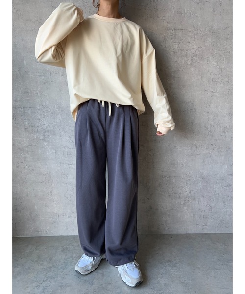 owndaily(オンデイリー)の「ゆるロングTシャツ(Tシャツ/カットソー・レディース・クリアイエロー/ブルー/ブラック/ホワイト・FREE)」の8枚目の写真