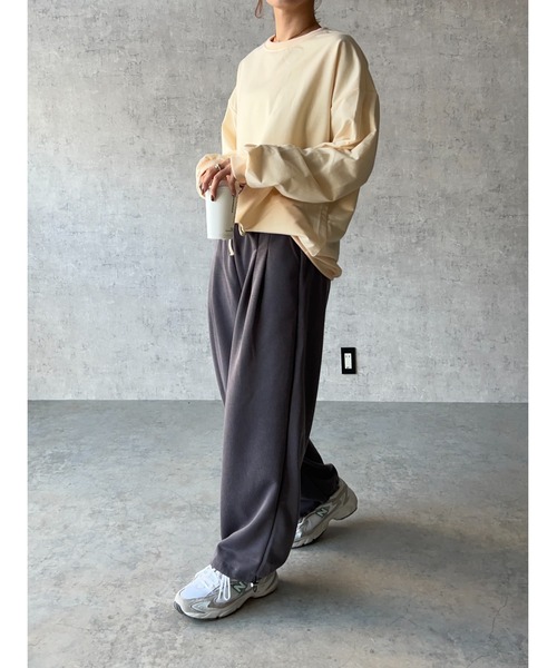 owndaily(オンデイリー)の「ゆるロングTシャツ(Tシャツ/カットソー・レディース・クリアイエロー/ブルー/ブラック/ホワイト・FREE)」の20枚目の写真
