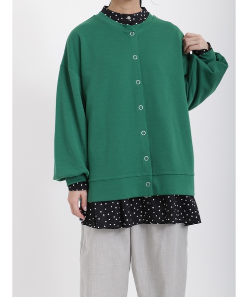 Samansa Mos2（サマンサ モスモス）の「◎ストレッチツイルカットカーディガン（カーディガン/ボレロ・レディース・ブラック/オレンジ/キナリ/グリーン・ﾌﾘ-）」の16枚目の写真