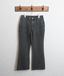 デニムピンタック フレアパンツ