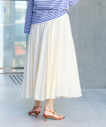 IENA | シルクコットンギャザーサーキュラースカート(スカート)