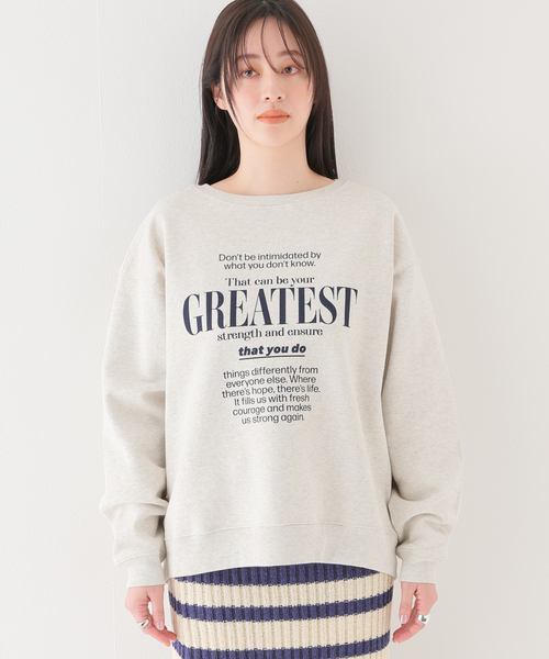 B.C STOCK（ベーセーストック）の「ロゴプリントスウェット（スウェット・レディース・ライトグレー・FREE）」の5枚目の写真