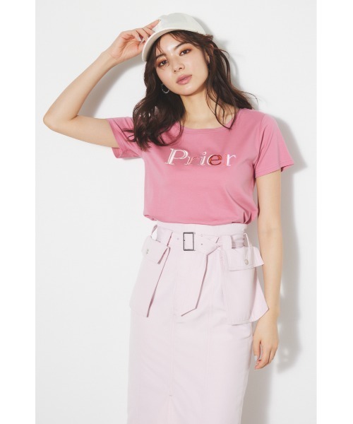 rienda（リエンダ）の「PRieR Tシャツ 春服（Tシャツ/カットソー・レディース・イエロー/ホワイト/ピンク/ブルー/ブラック・FREE）」の5枚目の写真