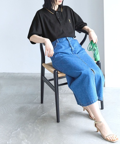 U.S. POLO ASSN.（ユーエスポロアッスン）の「U.S. POLO ASSN. /ユーエスポロアッスン 別注 ワンポイント刺繍 半袖ポロシャツ（ポロシャツ・レディース・ネイビー/オレンジ/ホワイト/ブラック・FREE）」の9枚目の写真