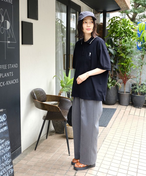 U.S. POLO ASSN.（ユーエスポロアッスン）の「U.S. POLO ASSN. /ユーエスポロアッスン 別注 ワンポイント刺繍 半袖ポロシャツ（ポロシャツ・レディース・ネイビー/オレンジ/ホワイト/ブラック・FREE）」の14枚目の写真